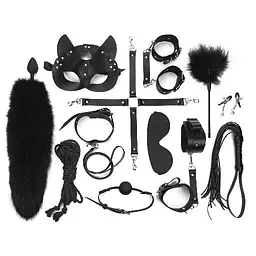 Набір Art of Sex - Maxi BDSM Set Leather, 13 предметів, натуральна шкіра, Чорний - мініатюра 2