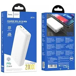 Зовнішній акумулятор Hoco J87A Tacker power bank 20000mAh чорний 6931474761033 - мініатюра 2