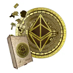 Пазл деревяний Етеріум Ethereum, А3, Деревяна коробка 200 елементів