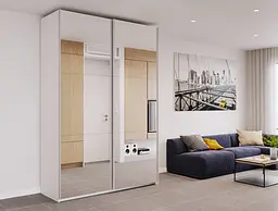 Шафа-купе Doros G-Caiser 2 дзеркала/3 частини 160х60х240 см Білий (42002102) - мініатюра 5
