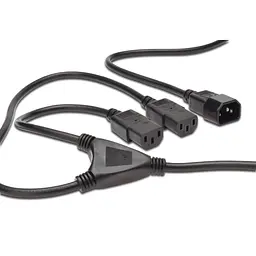 Кабель живлення Digitus C14 > 2xC13, 1.7м, чорний teh0013667 - мініатюра 2