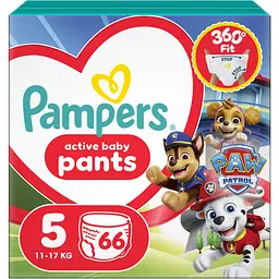 Підгузки-трусики Pampers Active Baby Pants Щенячий патруль Розмір 5 (12-17 кг) 66 шт.