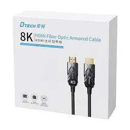 Кабель оптичний армований HDMI 2.1 50m Dtech DT-HF8050BK (74-00154) - мініатюра 5
