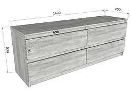 ТБ тумба Moreli ST-223 Ш1400/В530/Г400 Венге темний - мініатюра 3