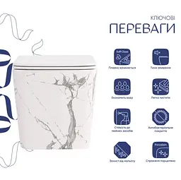 Унітаз підвісний Qtap Tern Ultra Quiet, з сидінням Slim Duroplast/ Soft-close/ Quick relase QT17332303ASMR - мініатюра 2