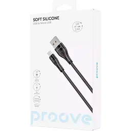 Кабель Proove Soft Silicone USB-A to Micro-USB 2.4A 1m Black (CCSO20001301) [130625] - мініатюра 5