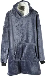 Толстовка двостороння халат з капюшоном і рукавами унісекс Huggle Hoodie сірий - мініатюра 7