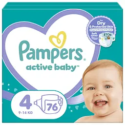 Підгузки Pampers Active Baby Maxi Розмір 4 (9-14 кг) 76 шт (8001090949615) - мініатюра 1
