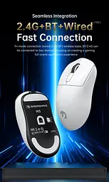 Ігрова Миша MAMBASNAKE M3 Спіральний кабель, PAW3395PRO, 40 000 DPI, мікроперемикач Omron Біла - мініатюра 6
