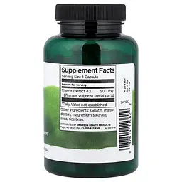 Екстракт листа чебрецю Thyme Leaf 500 mg, 120 капсул Swanson vit0004333 - мініатюра 2