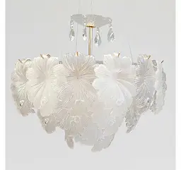 Золота підвісна LED-люстра Artlight 813/500GD з матовим скляним листям, 93 Вт, від 10-18 м² - мініатюра 3