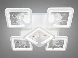 Сучасна стельова LED-люстра для спальні Diasha S8157/4+1WH LED 3color — біла, 90 Вт, 43×43 см - мініатюра 4