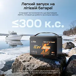 Акумуляторна батарея літій-залізо-фосфатна з Bluetooth та підігрівом стартерна / тягова 12.8В 165А*год LiFePO4 LiTime Dual Purpose L12V165-150-DP-BT-CCA1K2-4-A100 (44-00532) - мініатюра 4