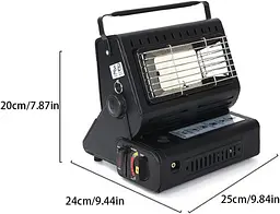 Газовий обігрівач Portable Gas Heater 1.3 kW керамічний Чорний - мініатюра 6