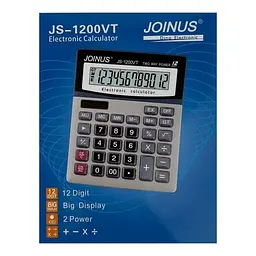 Калькулятор настільний JOINUS JS-1200VT, 12-розрядний, великий дисплей, подвійне живлення (сонячна батарея + батарейка) - мініатюра 3