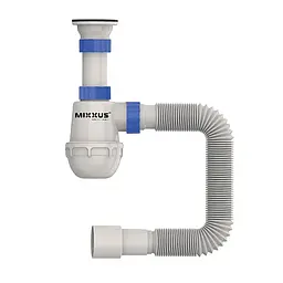 Сифон для кухонної мийки Mixxus SK-01-A з литим випуском 1 1/2"×40, 40×40/50 MI8190