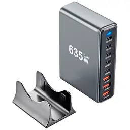 Зарядний пристрій XoKo 2xUSB-C PD3.1 140W + 2xUSB-C PD100W + 1xUSB-C PD65W + 3xUSB QC30W GaN (QC-600) - мініатюра 2