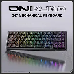 Клавіатура Onikuma ігрова бездротова G-67X з підсвіткою 3 режими підключення акумуляторна геймерська для ПК - мініатюра 2