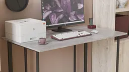 Комп'ютерний стіл Ferrum-decor Ханна 75x140x60 чорний ДСП Білий 16мм (FRD-103491) - мініатюра 3