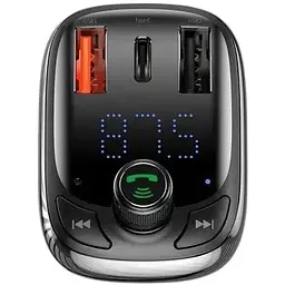FM трансмітер Baseus Lokomotive S-13 CCTM-B01 модулятор Bluetooth 2 USB 1 Type-C чорний - мініатюра 4