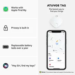 ATUVOS Key Finder і Baggage Tracker Tag 2 Pack, Smart Tag, сумісний з Apple Find My (лише для iOS), потужний Bluetooth-локатор - мініатюра 2