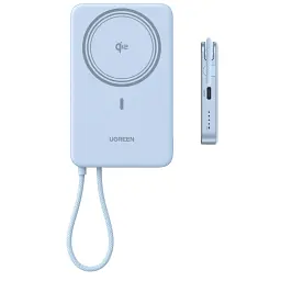 Батарея універсальна Ugreen 10000mAh 30W 1xUSB-C + 15W Magnetic Wireless + cable USB-C blue (65839B) - мініатюра 7