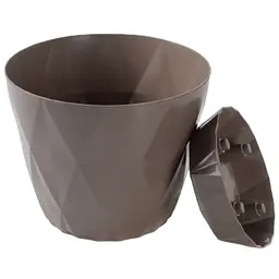 Горщик для квітів Violet House 0200 Prizma Brown з внутрішнім зливом води 5 л (0200 PRIZMA BROWN д/квітів з вну) - мініатюра 2