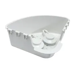 Кутова полиця для ванної IKEA з присосками, біла, пластик, 30×20×17 см - мініатюра 3