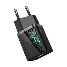Зарядний пристрій Baseus Super Si 20 W 1 порт Type-C (CCSUP-B01) блок адаптер чорний - мініатюра 2