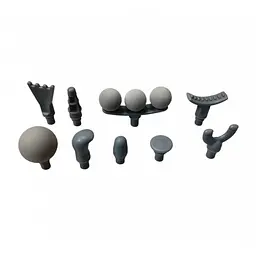 Масажер Fascial Gun LM 130, портативний масажний пістолет з турборежимом, з насадками, чорний - мініатюра 4