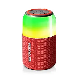 Колонка портативна 1.0 REAL-EL X-705 Red, 5 Вт, пластиковий корпус, bloetooth, USB-А/USB-C, RGB підсвічування, живлення від