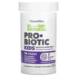 Пробіотик для Дітей 7 млрд Gi Natural Probiotic Kids - 30 жувальних таб