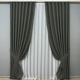 Комплект штор VR-Textil Midnight блекаут 2 шт 150x290 см темно-сірий (1400ш) - мініатюра 2