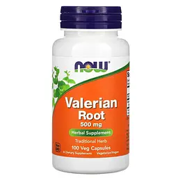 Натуральна добавка NOW Valerian Root 500 mg, 100 вегакапсул