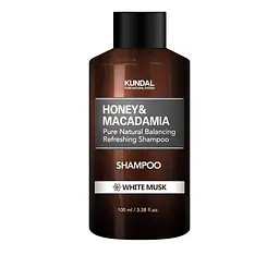 Шампунь відновлюючий "Білий мускус" 100 мл Kundal Honey & Macadamia Nature Shampoo White Musk - мініатюра 1
