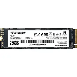 SSD накопичувач Patriot P320 256GB M.2 NVMe (P320P256GM28) [151752]