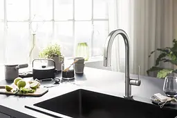 Змішувач Hansgrohe Aqittura M91 FilterSystem 210 1jet pull-out кухонний 76803800 Stainless Steel Finish, Нержавіюча сталь - мініатюра 2