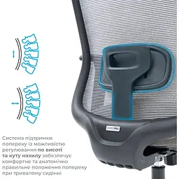Офісне крісло OfficePro Wave OC599-B-DG-DG Black/Dark Gray [148648] - мініатюра 10