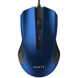 Дротова миша Havit USB чорно-блакитна (HV-MS752)