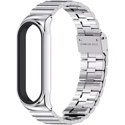 Ремінець MiJobs для фітнес-браслета Xiaomi Mi Band 3 та 4 із застібкою сріблястий