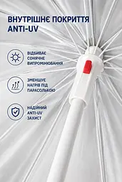 Пляжна парасолька ромашка 2 м синій з тюльпанами від сонця з Anti-UV покриттям і чохлом (49676132) - мініатюра 6