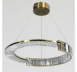 Кільцева підвісна LED-люстра Artlight 561/600 з прозорим скляним декором, латунь, 75 Вт, від 13-20 м² - мініатюра 2