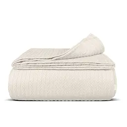 Плед-покривало Cosas Ivory Knitted Braid косичка 110х140 см капучино (Blanket_05Ivory_KnittedBraid_110x140)