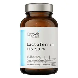 Лактоферин OstroVit Pharma Lactoferrin LFS 90%, 60 капсул з вітаміном С