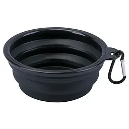 Силіконова складна дорожня миска Derby Food Grade TPE Collapsible Dog Bowl, 350 мл Чорний