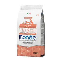 Сухий корм для собак Monge Dog All breeds Adult Light зі смаком риби та рису 2.5 кг (8009470011297)
