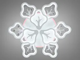 Стельова LED-люстра Diasha 8149/6+3WH 150W, Ø68×14 см, 3 кольори світла, біла - мініатюра 3