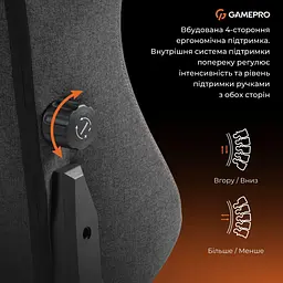 Ігрове крісло GamePro GC775DG Fabric Dark Gray (GC775DG) - мініатюра 12