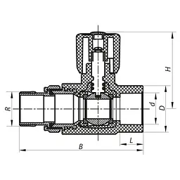 Кран радіаторний Koer 20x1/2 прямий PPR K0159.Pro KP0204 - мініатюра 2