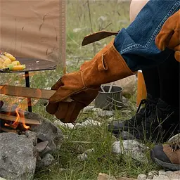 Рукавички вогнестійкі шкіряні Naturehike NH20FS042, розмір L, коричневі - мініатюра 4